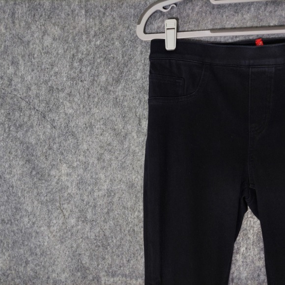 Spanx Leggings M Black Denim Shaping‎ Skinny Pockets Stretch High Rise Casual - Picture 2 of 12